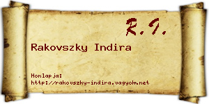 Rakovszky Indira névjegykártya
